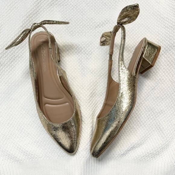 BCBGeneration Women's Torna Ballet Flats Metallic Size 8 - Picture 1 of 8